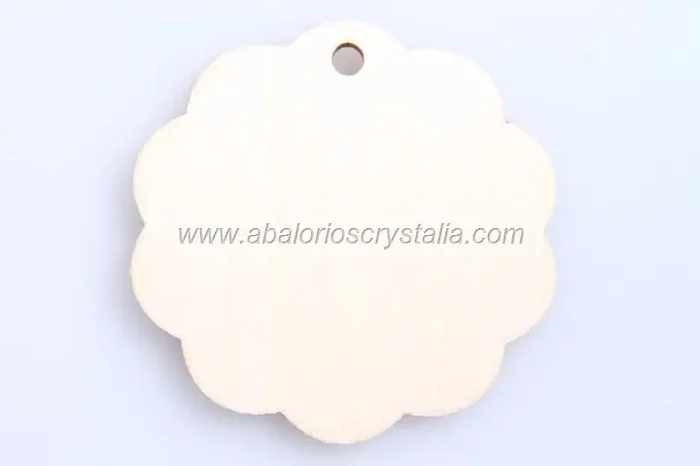 1 COLGANTE DE MADERA LISO GALLETA 52mm