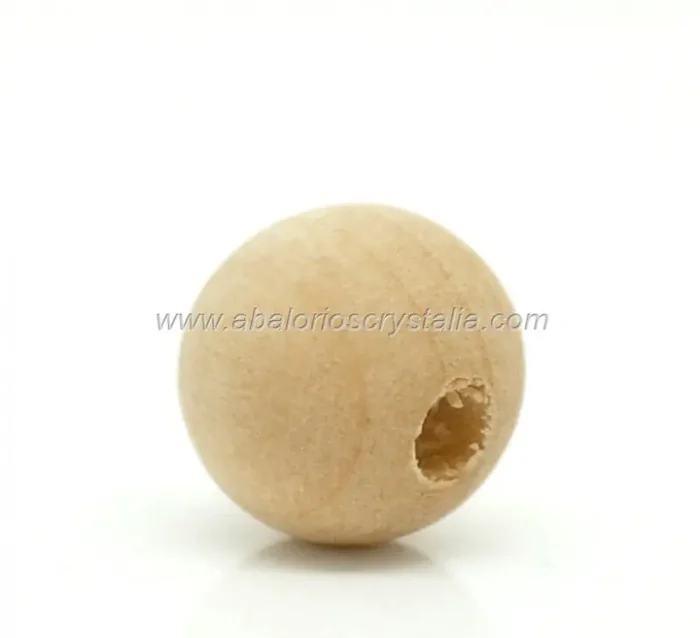 10 BOLAS MADERA COLOR NATURAL 10x9mm