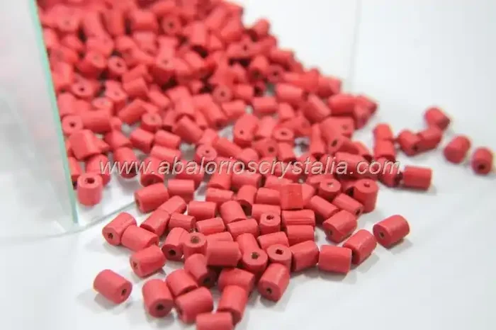 10 GR TUBOS DE MADERA 5×3.5mm ROJO aprox. 350 uds