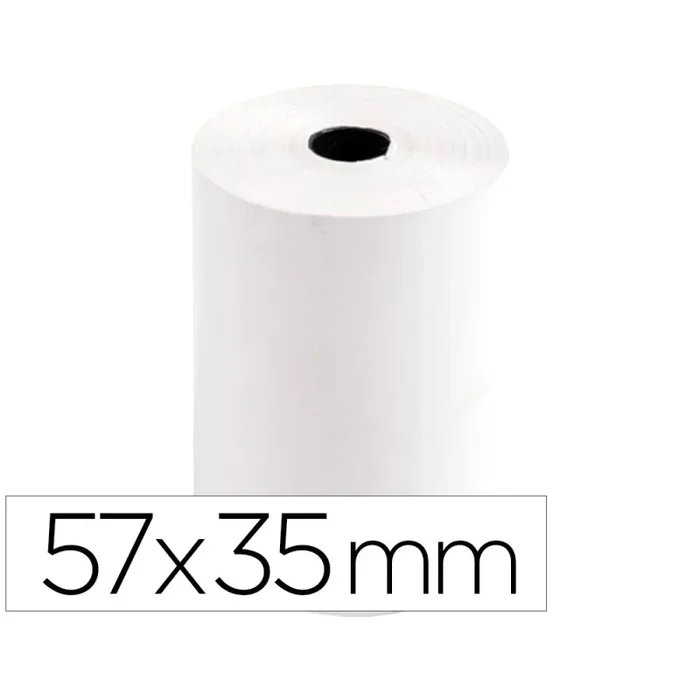 10 Unidades – Rollo sumadora termico q-connect 57 mm ancho x 35 mm diametro para tpv sin bisfenola