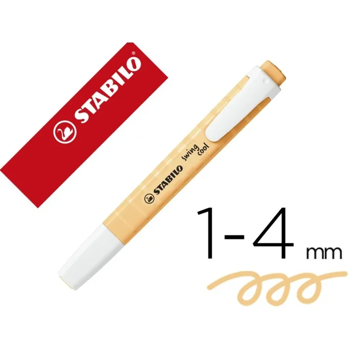 10 Unidades – Rotulador stabilo fluorescente swing cool pastel naranja palido