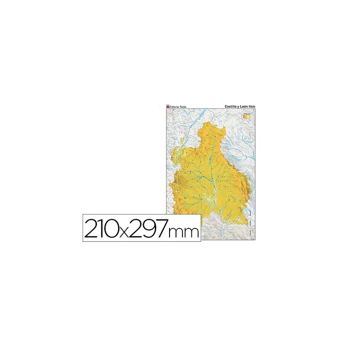 100 Unidades – Mapa mudo color din a4 castilla-leon fisico