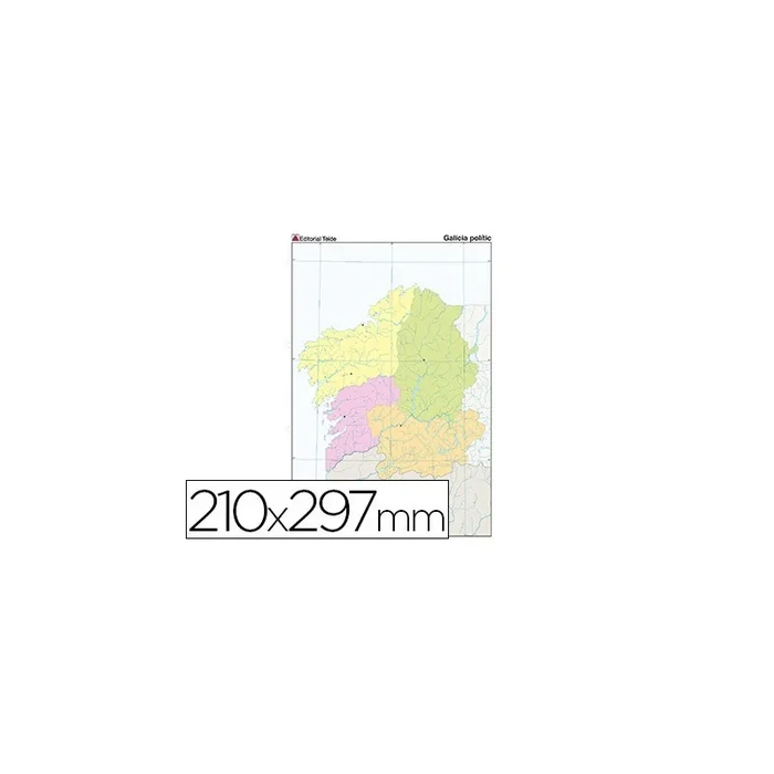 100 Unidades – Mapa mudo color din a4 galicia politico