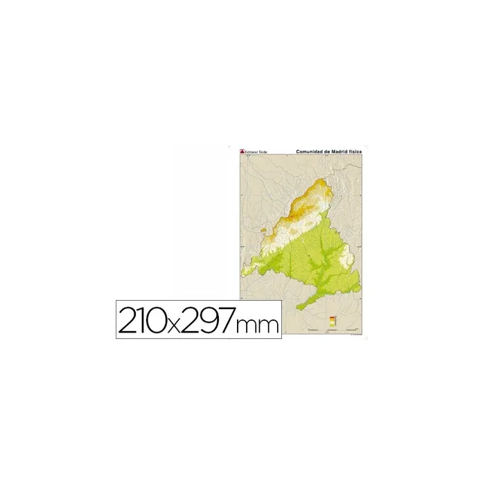 100 Unidades – Mapa mudo color din a4 madrid comunidad de madrid fisico
