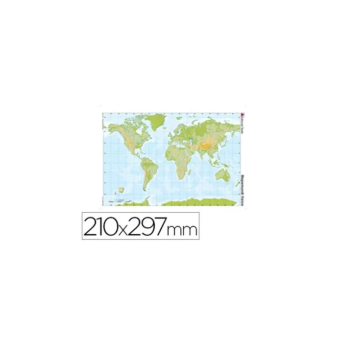 100 Unidades – Mapa mudo color din a4 planisferio fisico