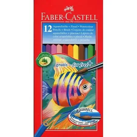 12 Ecolápices Acuarelables + 1 pincel Faber Castell