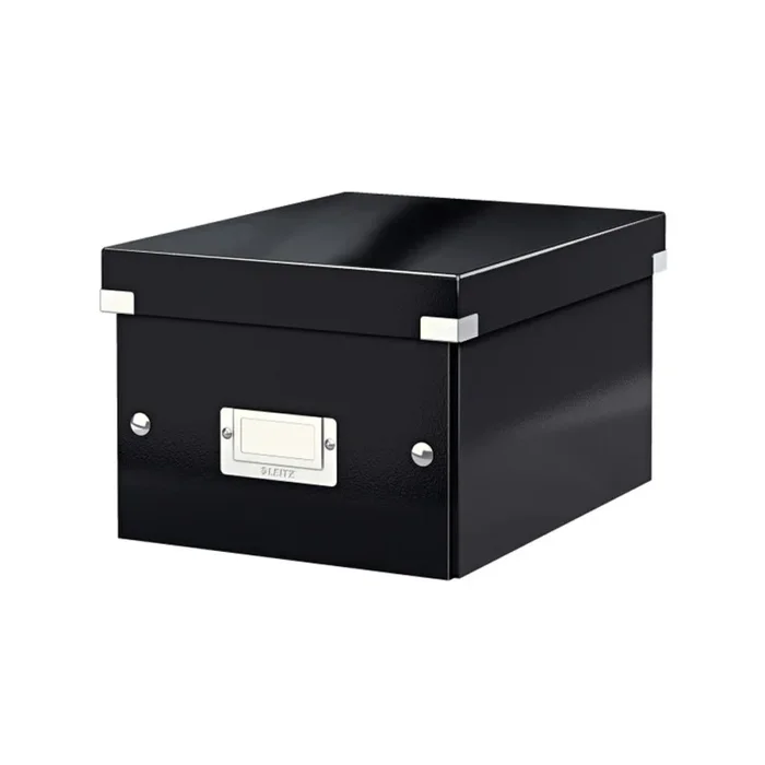 2 Unidades – Caja de almacenamiento leitz click&store pequeña color negro 216x160x282 mm