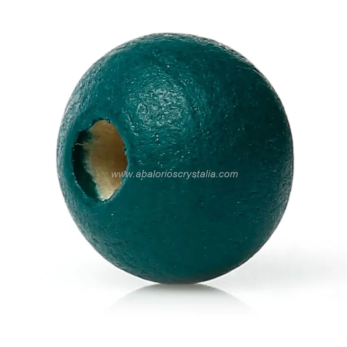 25 BOLAS DE MADERA VERDE OSCURO 1, 8mm