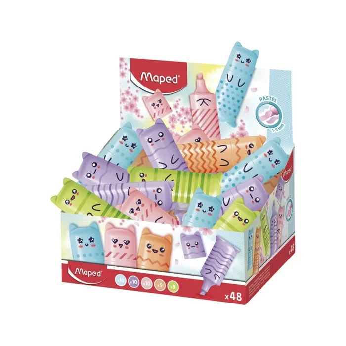 48 Unidades – Rotulador maped fluorescente pocket mini pastel