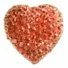 5 CABUCHONES DE RESINA MELOCOTÓN FORMA CORAZÓN 16mm
