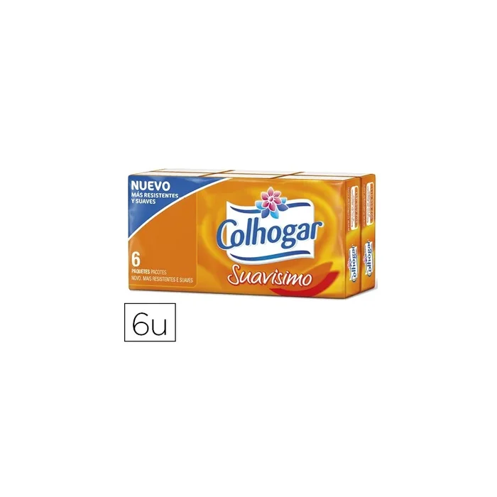 6 Unidades – Pañuelos de papel colhogar compacto blanco 4 capas paquete de 6 pañuelos