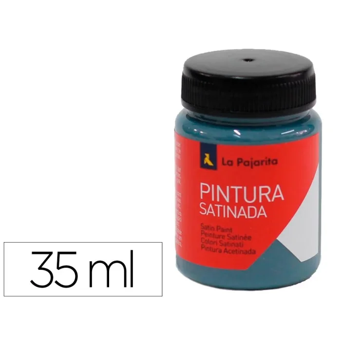 6 Unidades – Pintura latex la pajarita satinada l-34 bote 35 ml azul metal