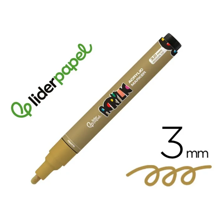 6 Unidades – Rotulador liderpapel acrylic base agua todo tipo de superficie punta redonda 3 mm marron claro