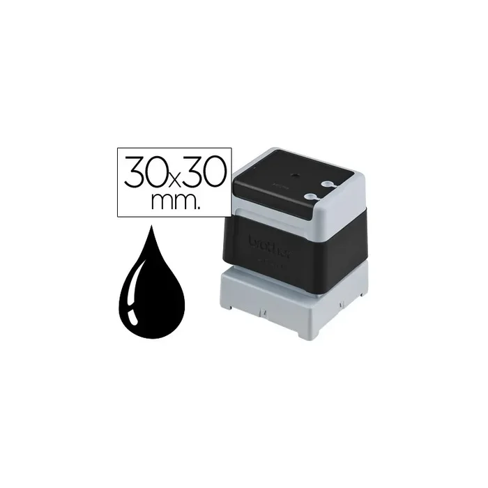 6 Unidades – Sello automatico brother 30 mm x 30 mm negro