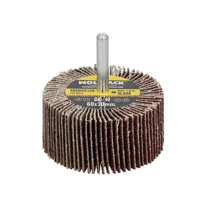 Abanico Lija Grano 40 Medida Diámetro 60 x 30 mm. Disco Abrasivo Laminas, Ruedas Mil Hojas