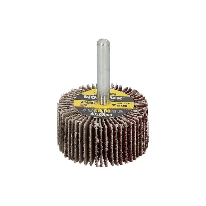 Abanico Lija Grano 80 Medida Diámetro 40 x 20 mm. Disco Abrasivo Laminas, Ruedas Mil Hojas