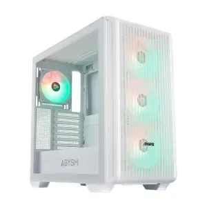 ABYSM DANUBE KAMP BX300 WHITE CAJA TORRE ATX, ITX, MICRO ATX – LATERAL CRISTAL TEMPLADO – 3.5 Y 2.5 – USB-A, USB-C Y AUDIO – 4 VENTILADORES ARGB INSTALADOS – SOPORTA REFRIGERACION LIQUIDA