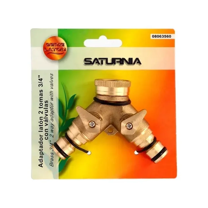 Adaptador Manguera Latón 2 tomas para Grifo 3/4″