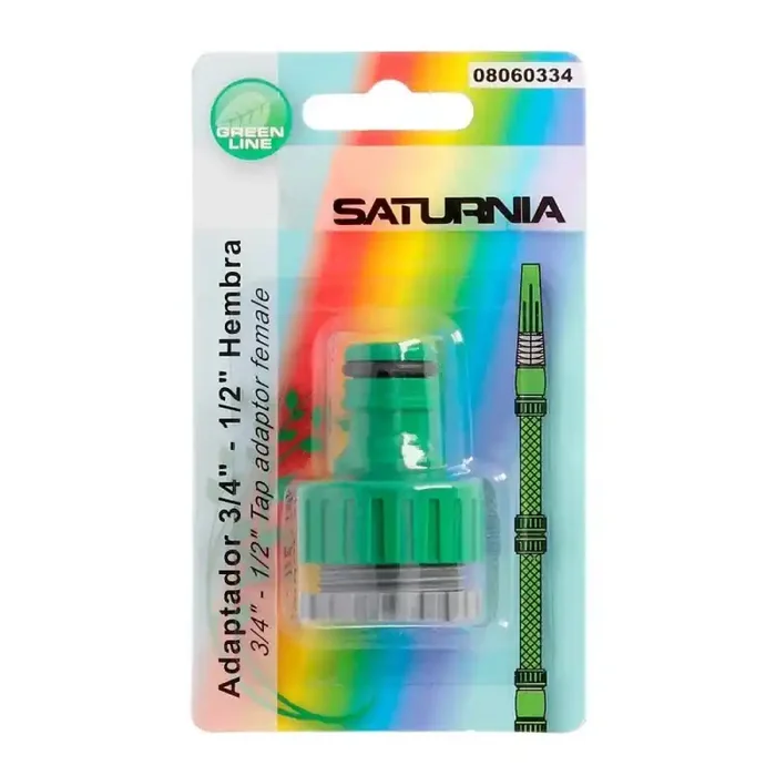 Adaptador Manguera Plástico 3/4-1/2″ Hembra Blíster