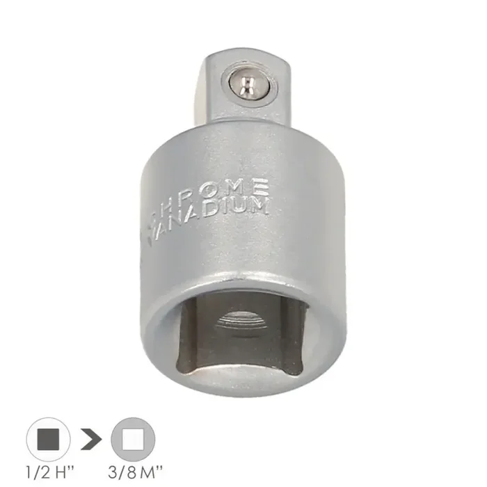 Adaptador Reductor 1/2″ Hembra A 3/8″ Macho Acero Cromo Vanadio, Aristas Redondas, Reductor Carraca,