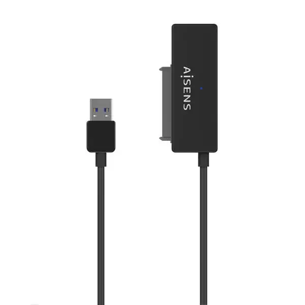 Aisens Adaptador SATA a USB-A USB 3.0/USB3.1 GEN1 para Discos Duros 2.5? y 3.5? con Alimentador – Color Negro