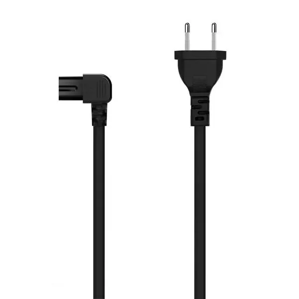 Aisens Cable Alimentacion Acodado Forma 8 – CEE7/16/M-C7/H – 3.0M – Color Negro