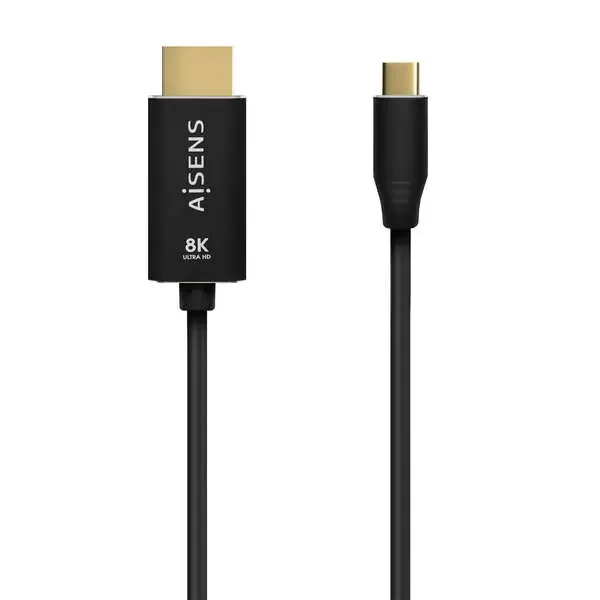 Aisens Cable Conversor Aluminio USB-C a HDMI 2.1 8K@60Hz – USB-C/M-HDMI/M – 1.0m – Color Negro
