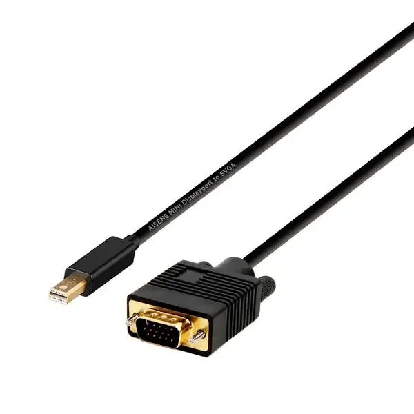 Aisens Cable Conversor Mini Displayport a VGA – Mini DP/M-VGA/M – 2.0m – Color Negro