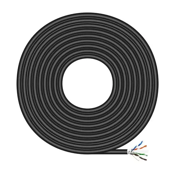Aisens Cable de Red Exterior Impermeable RJ45 Cat.6 Ftp Rigido Awg24 – 305m – Color Negro