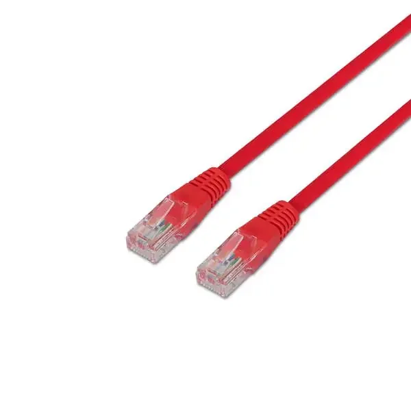 Aisens Cable de Red Latiguillo RJ45 Cat.6 UTP AWG24 – 0.5m – 10/100/1000 Mbit/s – Color Rojo