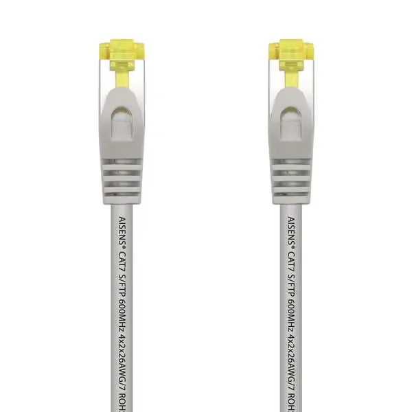 Aisens Cable de Red Latiguillo RJ45 LSZH Cat.7 600 Mhz S/FTP PIMF AWG26 – 0.5M – Color Gris
