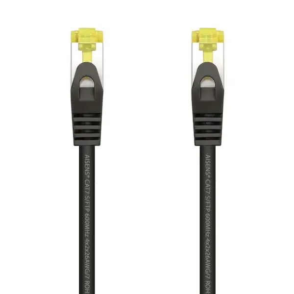 Aisens Cable de Red Latiguillo RJ45 LSZH Cat.7 600 MHz S/FTP PIMF AWG26 – 1.0M – Color Negro