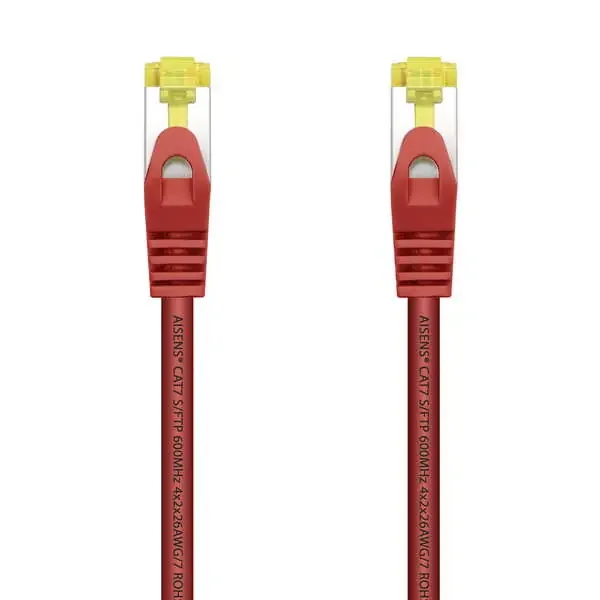 Aisens Cable de Red Latiguillo RJ45 LSZH Cat.7 600 MHz S/FTP PIMF AWG26 – 1.0M – Color Rojo
