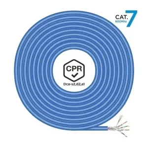 AISENS CABLE DE RED RJ45 LSZH CPR DCA CAT.7 600 MHZ S/FTP AWG23 – 305M – COLOR AZUL