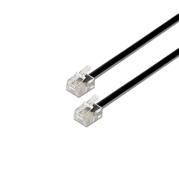 Aisens Cable de Telefono 6P4C – M-M – 2.0m – Color Negro