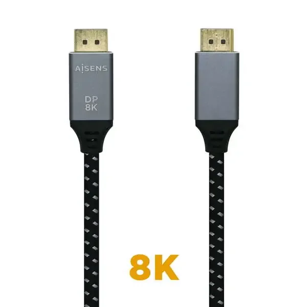 Aisens Cable Displayport V1.4 8K@60hz – DP/M-DP/M – 1.0m – Color Gris