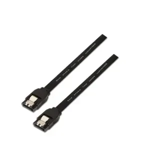 AISENS CABLE SATA III DATOS 6G CON ANCLAJES – 0.5M PARA DISCO DURO SATA I – II – III SSD – COLOR NEGRO