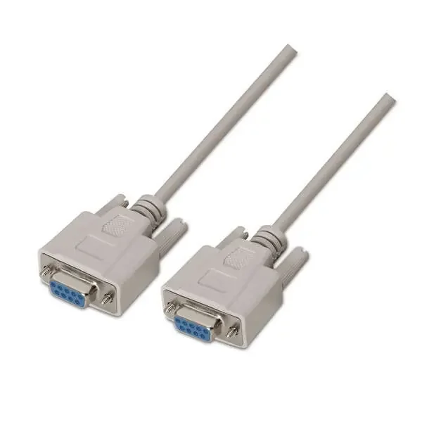 Aisens Cable Serie RS232 – DB9/H-DB9/H – 1.8m – Color Beige