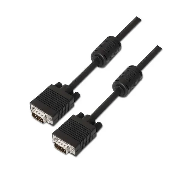 Aisens Cable SVGA con Ferrita – HDB15/Macho-HDB15/Macho – 20m – Color Negro