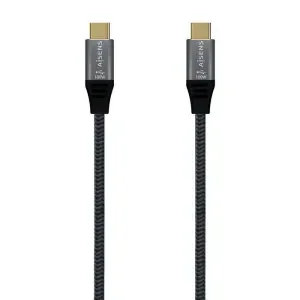 AISENS CABLE USB 2.0 ALUMINIO 5A 100W E-MARK – USB-C/M-USB-C/M – 1.0M – COLOR GRIS