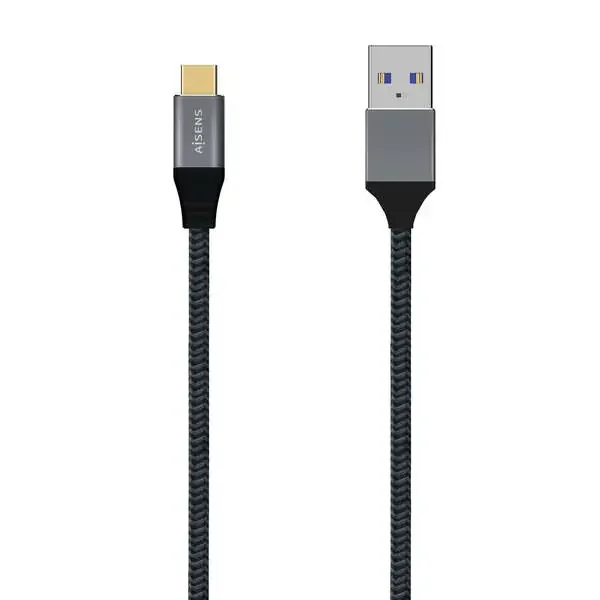 Aisens Cable USB 3.1 GEN2 Aluminio 10GBPS 3A – TIPOUSB-C/M-A/M – 2.0M – Color Gris