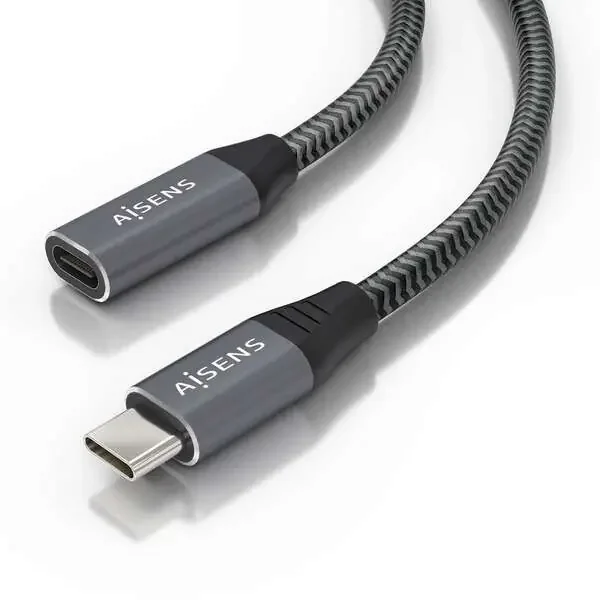 Aisens Cable USB 3.2 GEN2x2 Aluminio 20Gbps 8K@30Hz 5A 100W – Tipo USB-C/M-USB-C/H – 1.5m – Color Gris