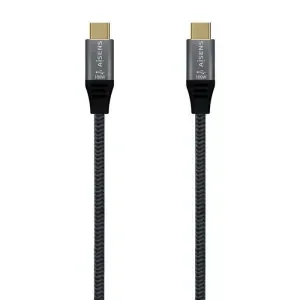 AISENS CABLE USB 3.2 GEN2X2 ALUMINIO 20GBPS 8K@30HZ 5A 100W E-MARK, TIPO USB-C/M-USB-C/M – 0.6M – COLOR GRIS