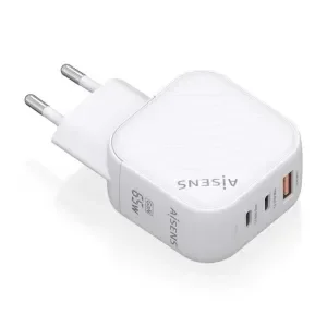 AISENS CARGADOR GAN 65W – 2XUSB-C PD3.0 QC4.0 – 1XUSB-A QC3.0