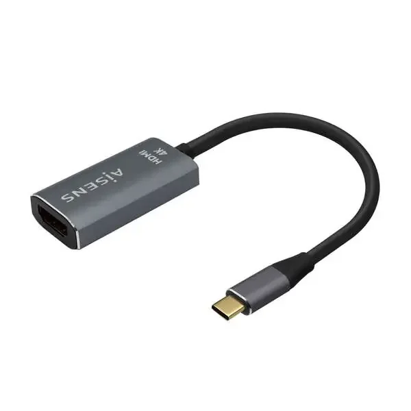 Aisens Conversor Aluminio USB-C a HDMI 4K@60Hz – USB-C/M-HDMI/H – 15cm – Color Gris