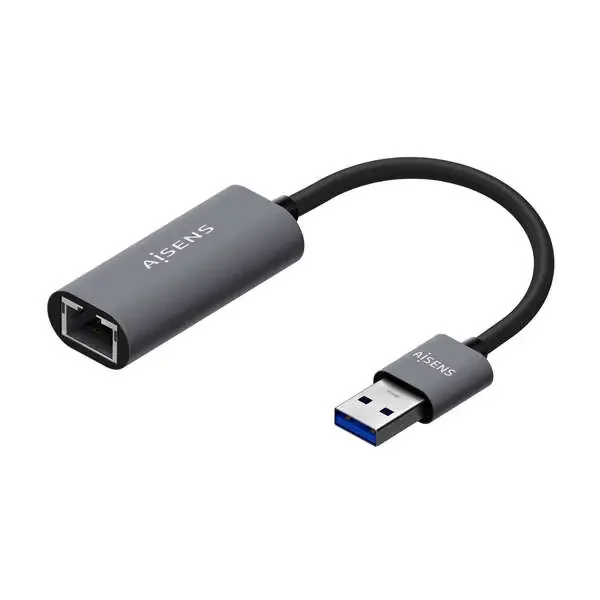 Aisens Conversor USB 3.0 a Ethernet Gigabit 10/100/1000 Mbps – 15cm – Color Gris