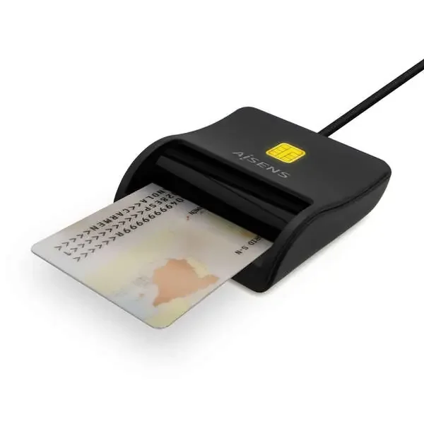 Aisens Lector de Tarjeta Inteligente DNI USB-C – Color Negro