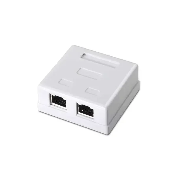 Aisens Roseta de Superficie RJ45 Cat.6 FTP 2 Tomas – Color Blanco