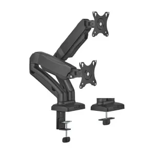 AISENS SOPORTE DE MESA PRO CONTRAPESO GIRATORIO E INCLINABLE PARA MONITOR/TV 9KG (3 PIVOTES – 2 BRAZOS) DE 17-32 – COLOR NEGRO