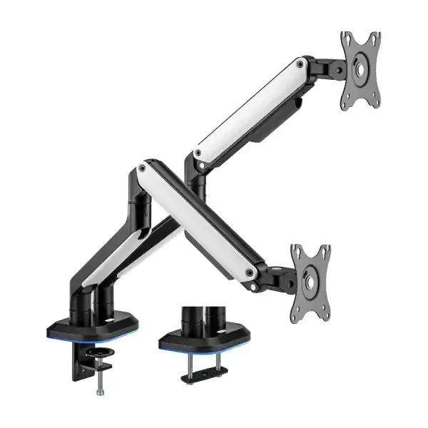 Aisens Soporte de Mesa RGB Gaming Contrapeso Giratorio e Inclinable para Monitor/TV 9Kg (3 Pivotes – 2 Brazos) de 17-32″ – Color Varios